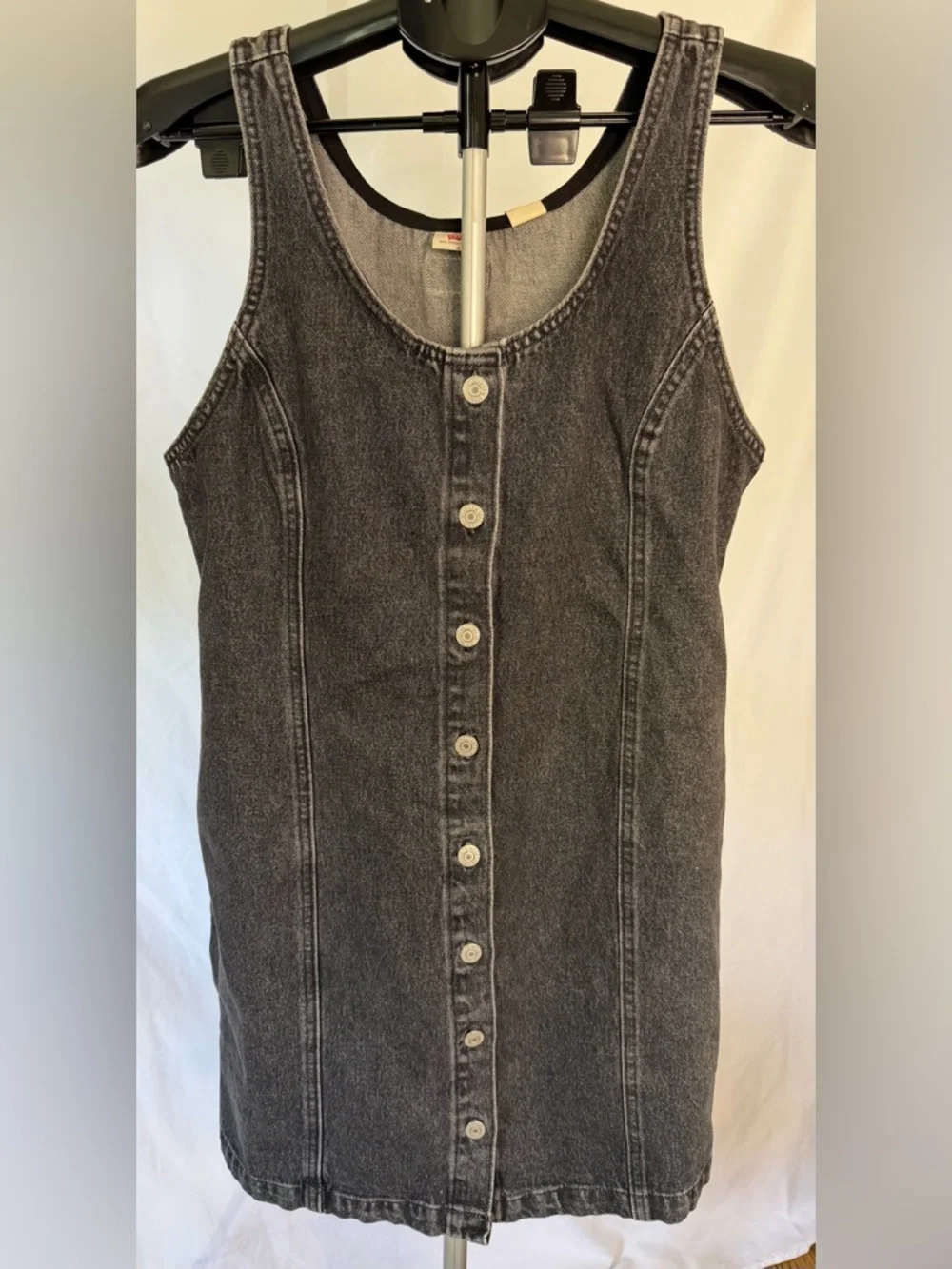 Levi’s Tuli Denim Mini Dress Black Stonewash Size M NWT - Picture 4 of 12